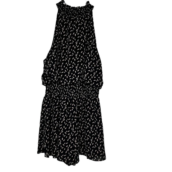 She & Sky Romper Halter Style Black Taupe Leaf Print Size Large Lined NWT‎ - Picture 1 of 8